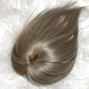 NWT 100% human REMY hair champagne dirty blonde topper HAND TIED dark blonde